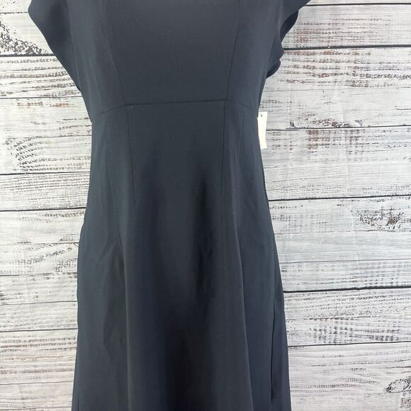 Lark & Ro Dress size 8 Black Stretch Above Knee A Line Wedding Church Career - Picture 6 of 12